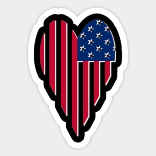 American Flag Love Sticker